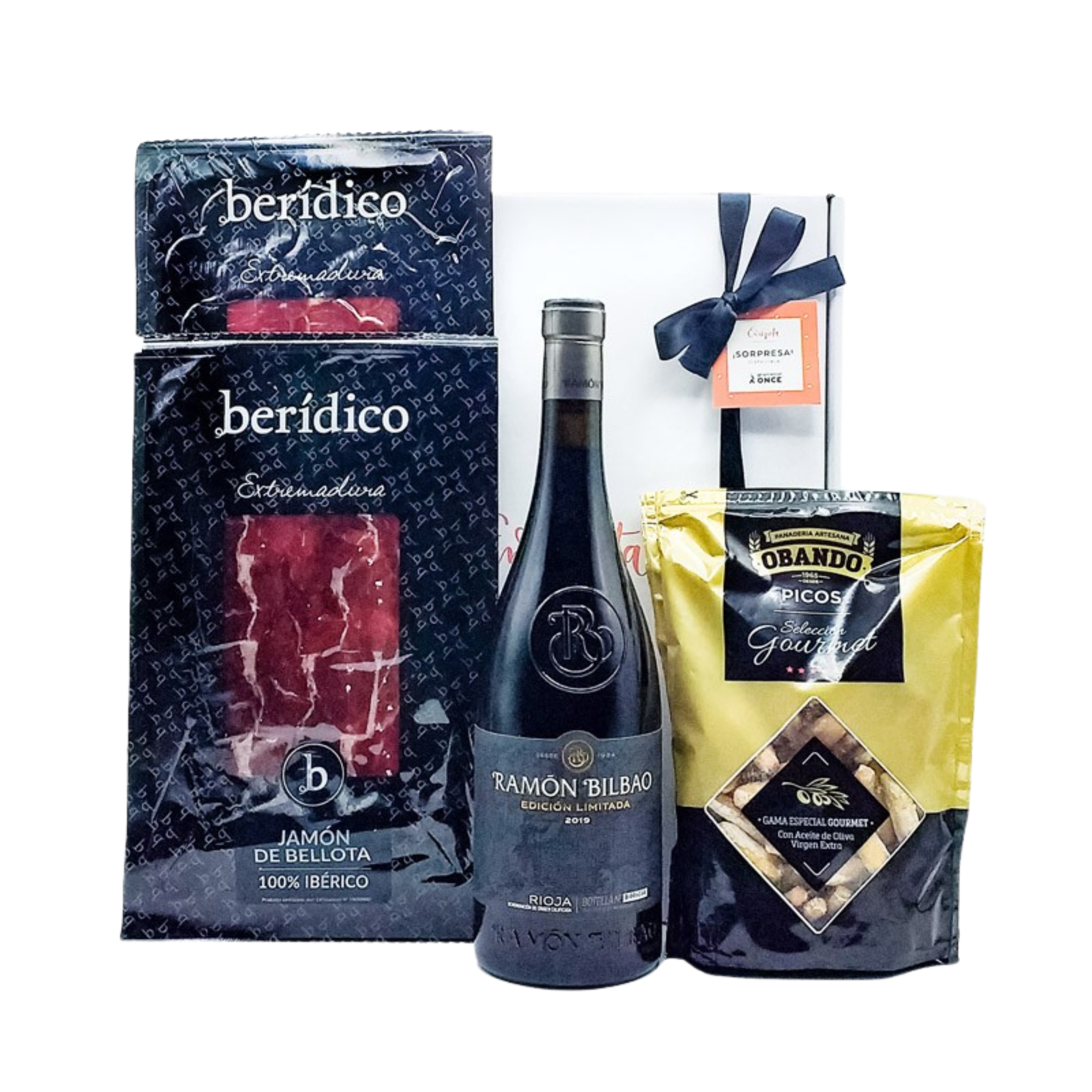 Cesta Surtidos Ibéricos con Rioja Ramón Bilbao Edición Limitada